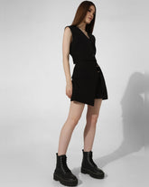 Black High Rise Co-Ord Wrap Skirt